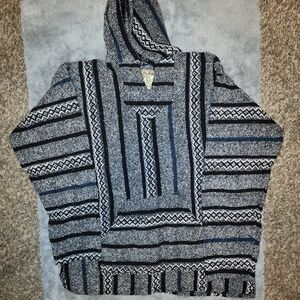Baja Joe Mexican Hoodie Drug Rug Surf Skate Pullover Festival Sweater